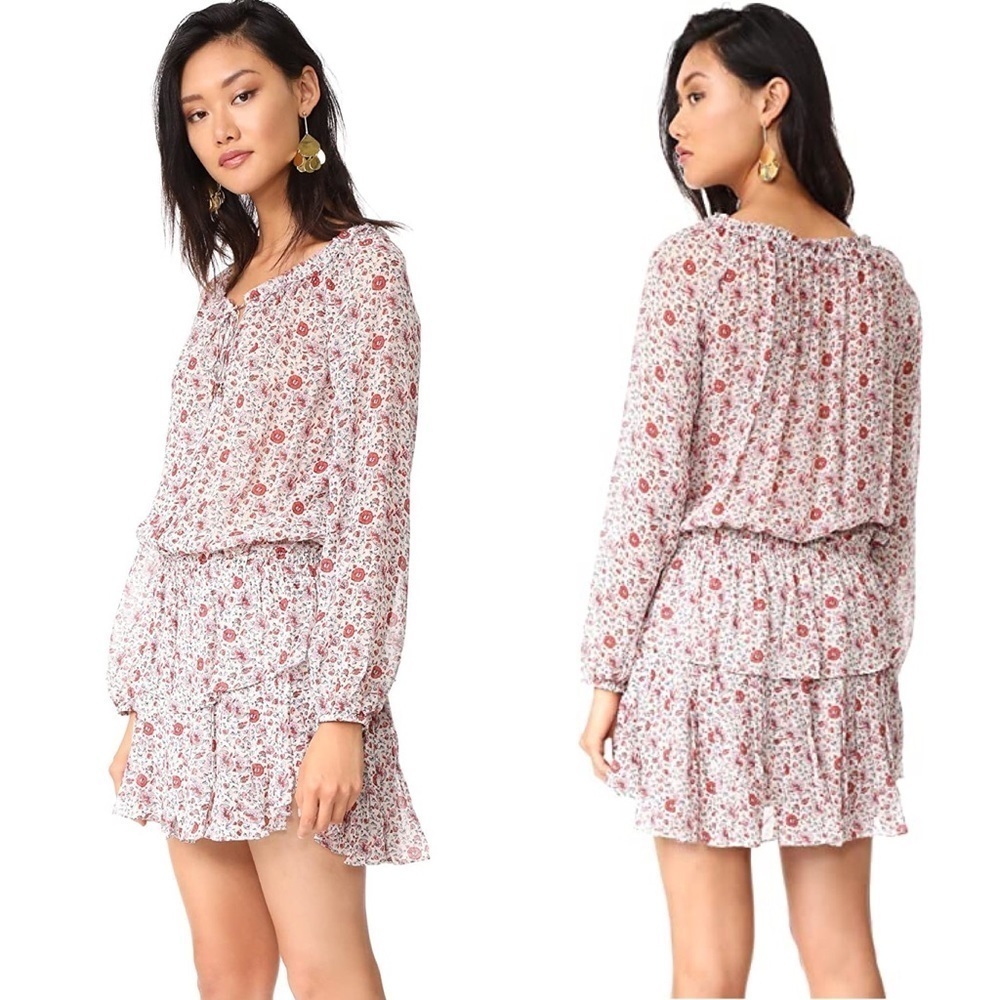 LoveShackFancy Popover Mini Dress Granada Floral Sunrise - Picture 1 of 6